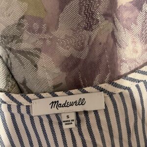 Madewell Blue and White Striped Blouse